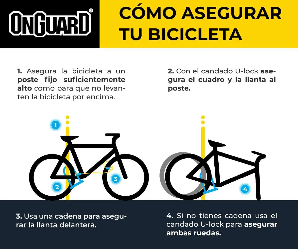 Candado U-lock Bici Moto Onguard Pitbull STD 8003 - Imagen 5