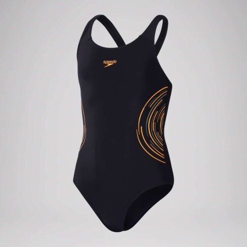 Traje Baño Natación Niña Speedo Placement Muscleback Negro