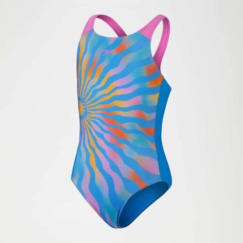 Traje Baño Natación Niña Speedo Printed Pulseback Azul