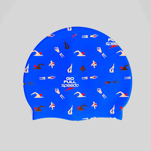 Gorro Natación Speedo Slogan Printed Adulto Azul